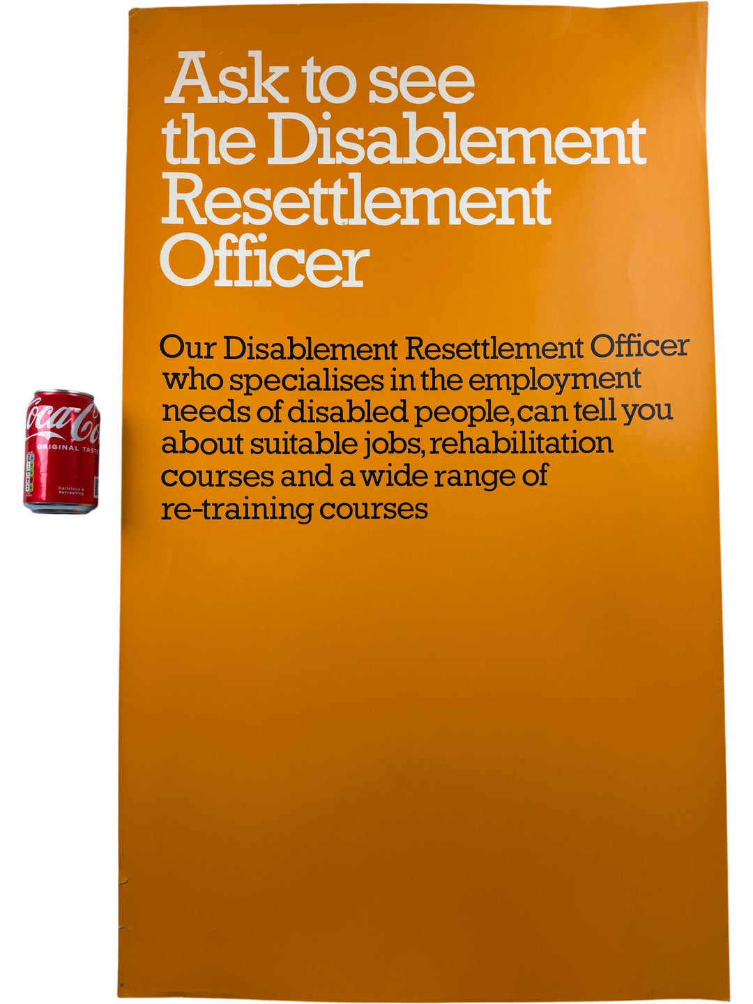 Vintage Resettlement Officer Poster Bold Text Design Orange - Think Vintage Online Ltd