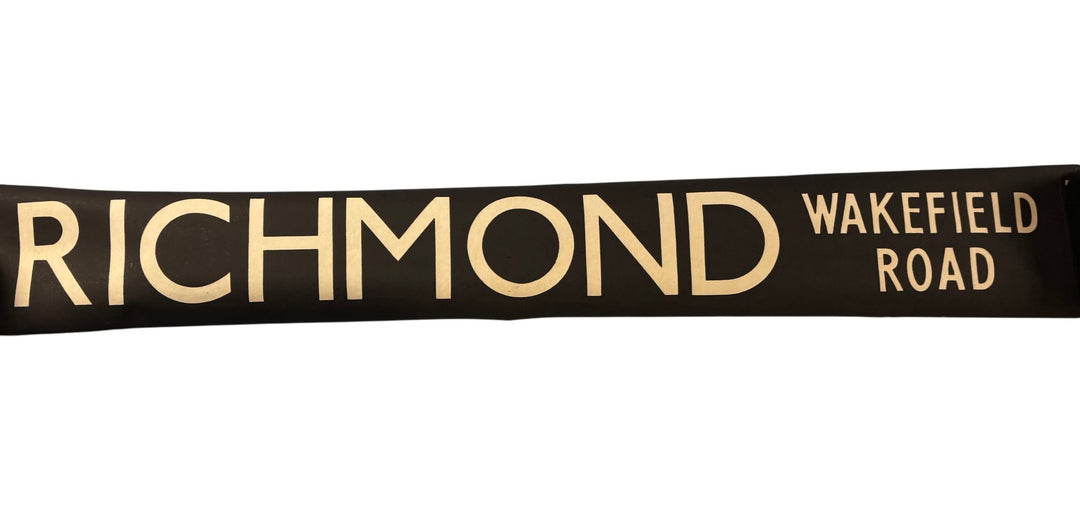 Vintage "Richmond Wakefield Road" Bus Destination Roll 'Section' (L) - Think Vintage Online Ltd