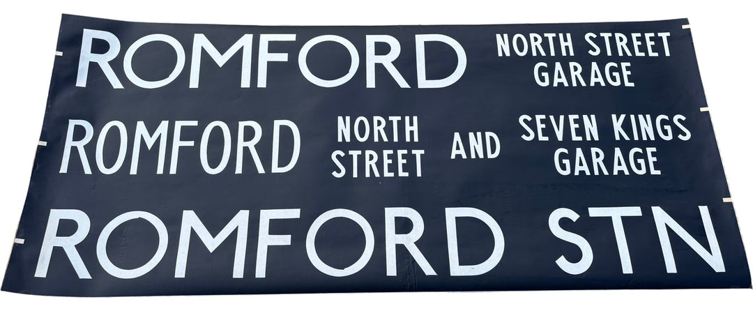 Vintage "Romford/Station" Bus Destination Roll 'Sections' (L) - Think Vintage Online Ltd