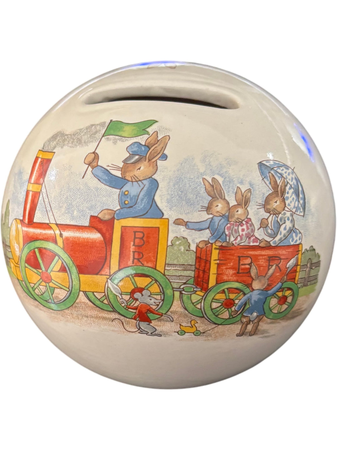 Vintage Royal Doulton Bunnykins Money Ball Box Collectible Ceramic Money Box - Think Vintage
