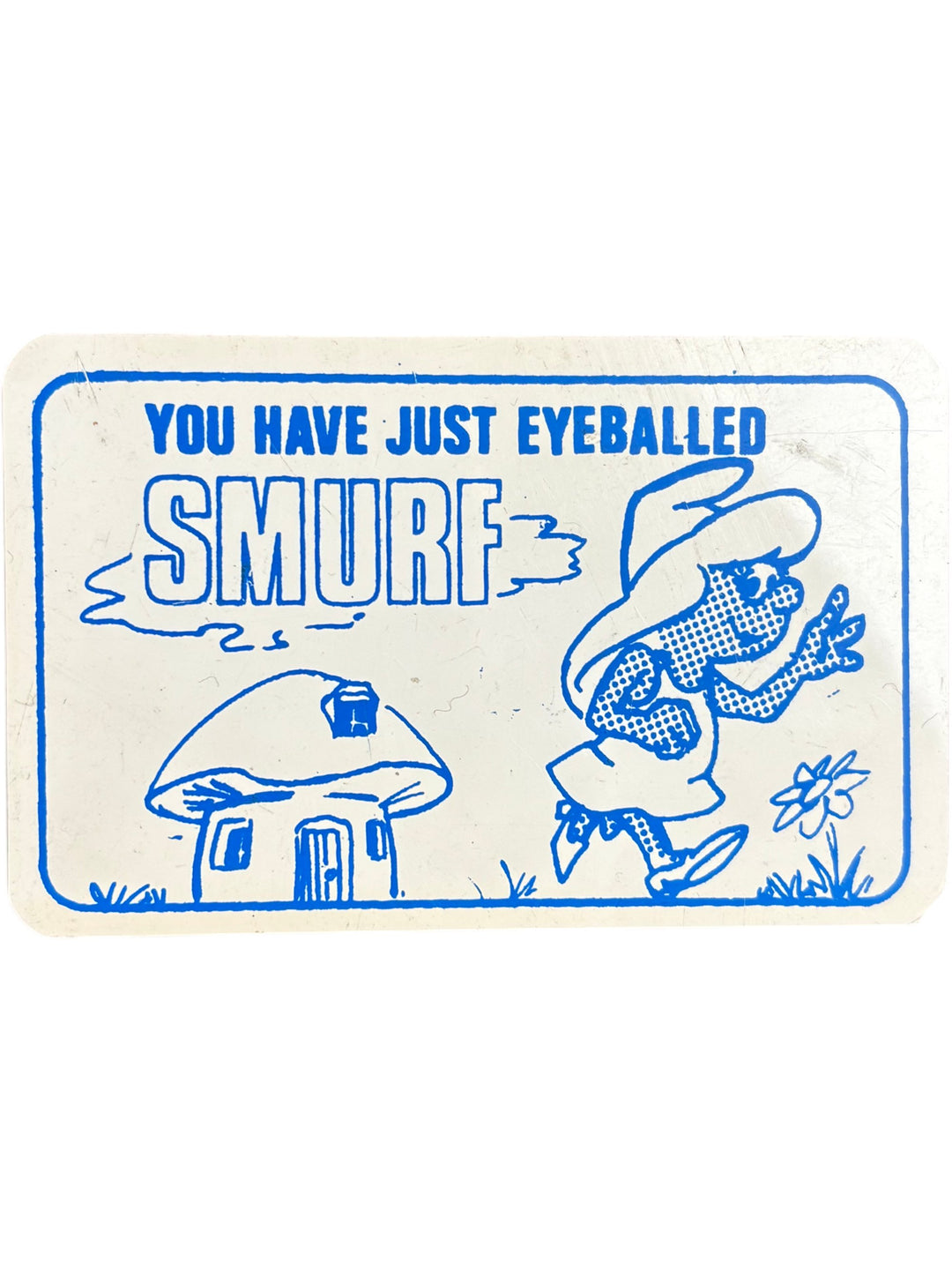 Vintage Smurf Themed Card Game Blue "You have just been eyeballed SMURF" - Think Vintage