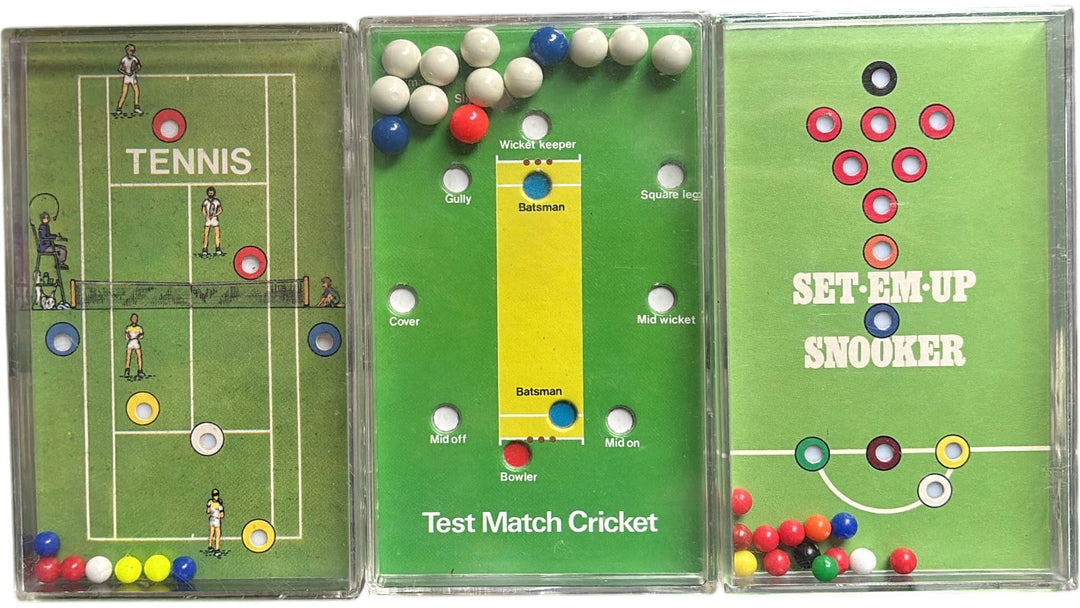 Vintage Sports Board Game Set Tennis Cricket Snooker Mini Games - Think Vintage Online Ltd