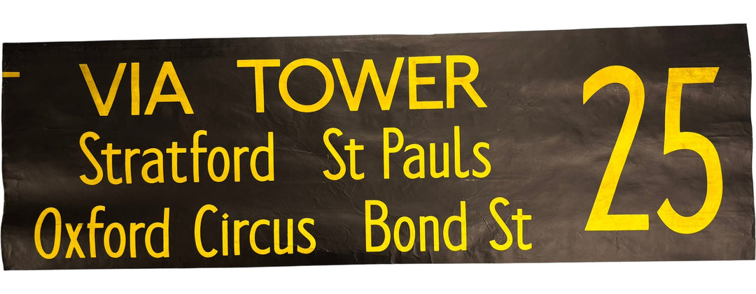 Vintage "Stratford/Stpauls/OxfordCircus" Bus Destination Roll 'Sections' (L) - Think Vintage