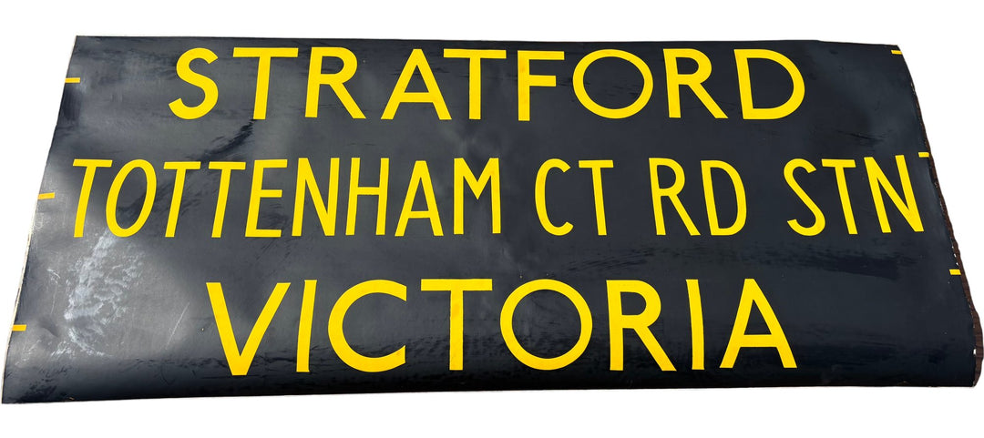 Vintage "Stratford/Tottenham RD STN/Victoria" Bus Destination Roll 'Section' (L) - Think Vintage
