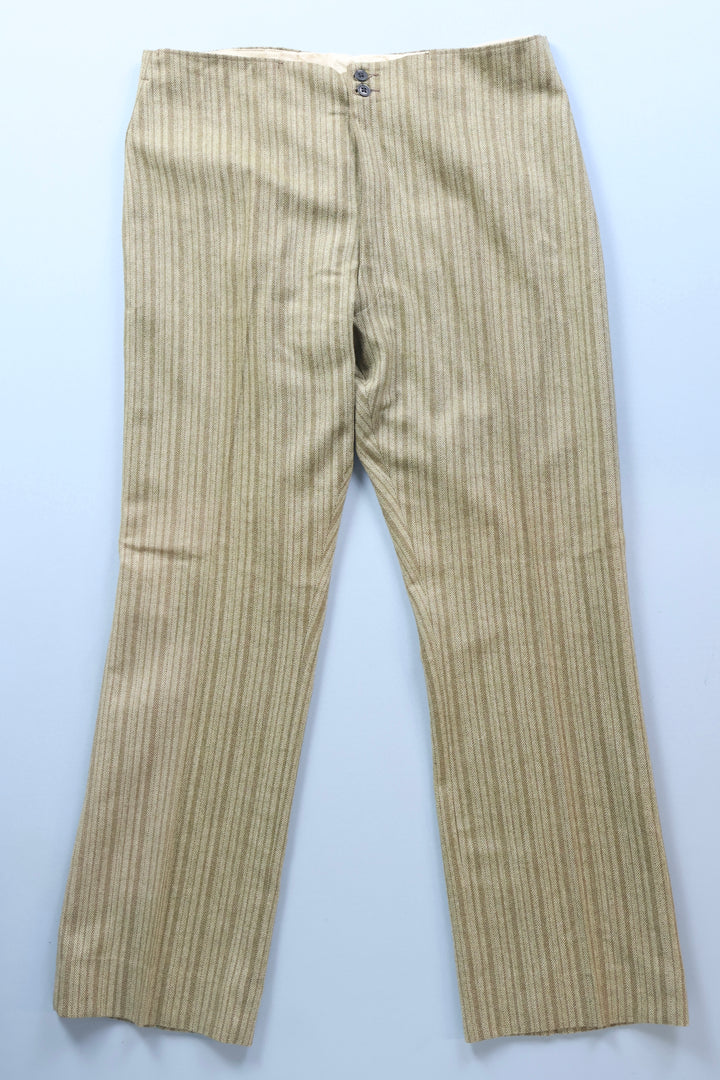 Vintage Striped Wool Trousers - W35 L30 - Think Vintage