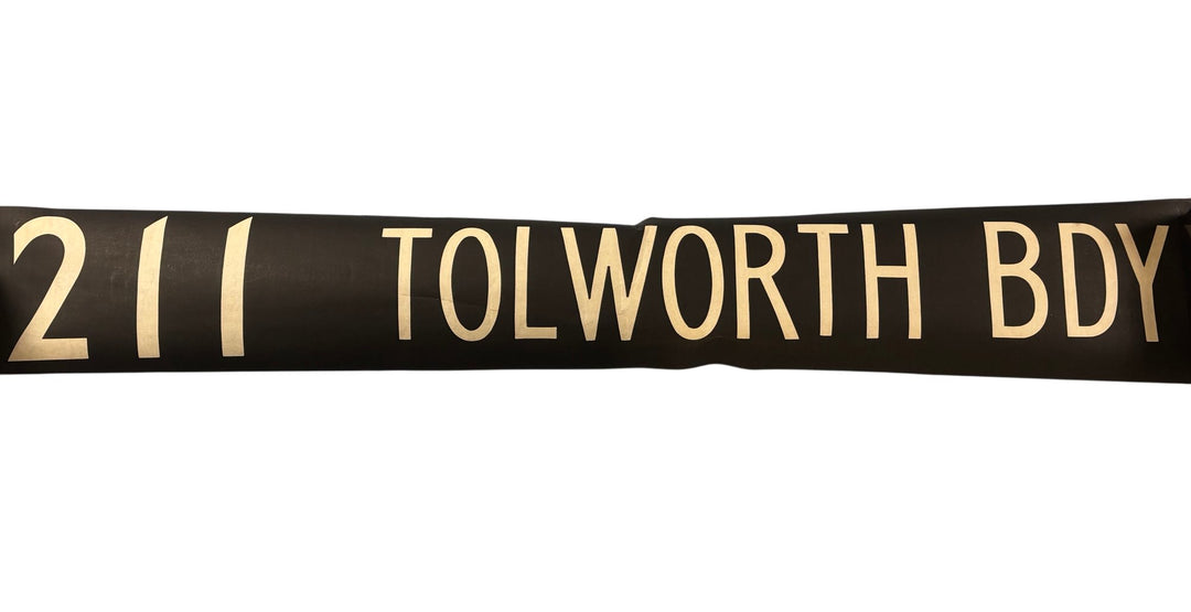 Vintage "Tolworth BDY" Bus Destination Roll 'Section' (S) - Think Vintage Online Ltd