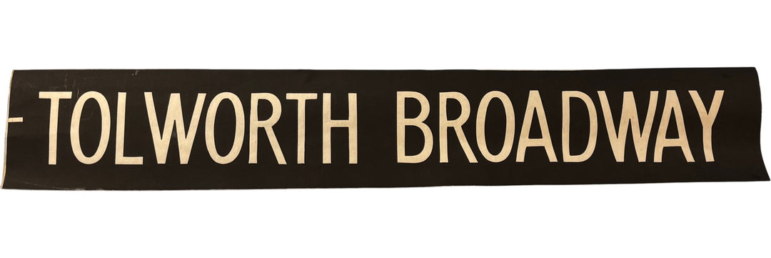 Vintage "Tolworth Broadway" Bus Destination Roll 'Section' (S) - Think Vintage Online Ltd
