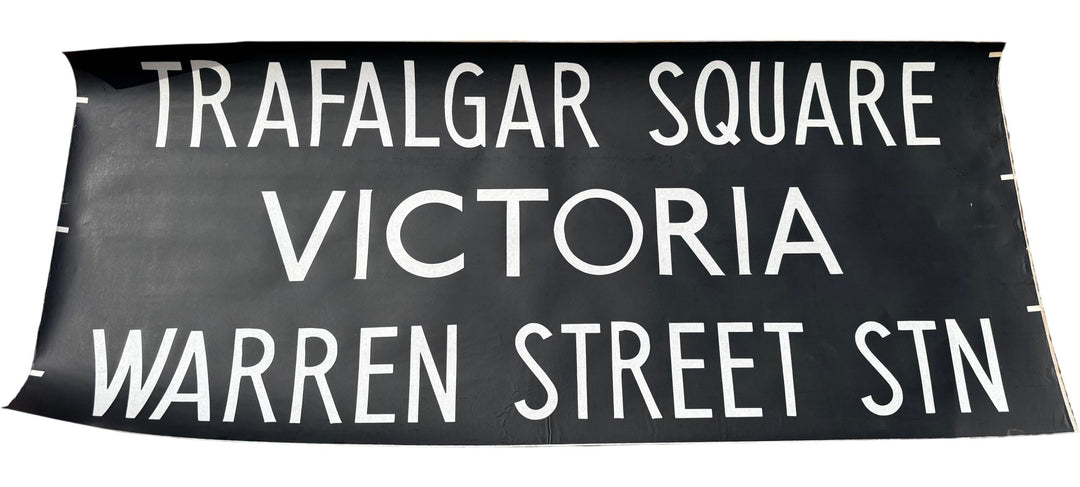 Vintage "Trafalgar/Victoria/Warren St" Bus Destination Roll 'Sections' (L) - Think Vintage Online Ltd
