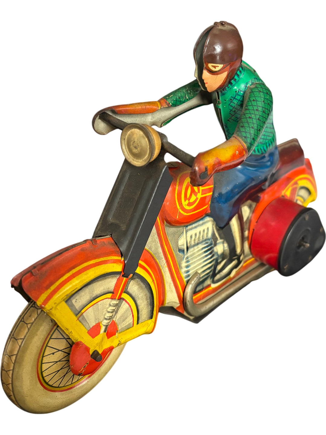 Vintage USSR Tin Motorcycle Rider Toy Collectable 1950's/60's - Think Vintage