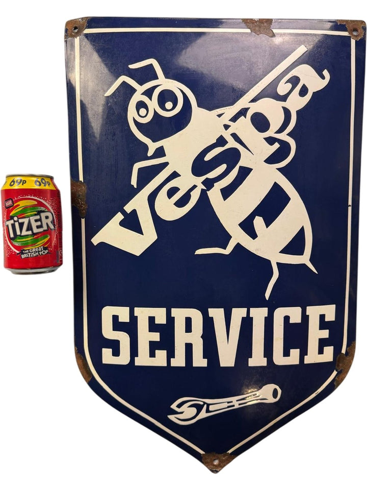 Vintage Vespa Service Metal Sign Collectable - Think Vintage ltd