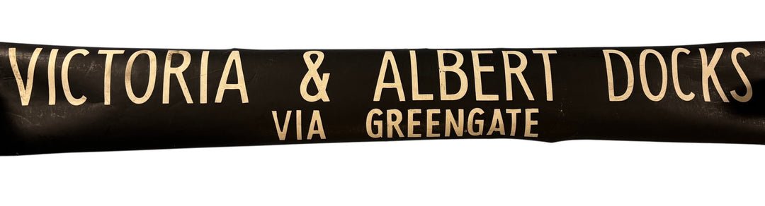 Vintage "Victoria & Albert Docks" Bus Destination Roll 'Section' (L) - Think Vintage Online Ltd