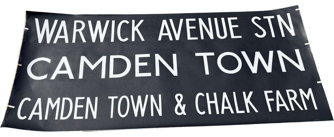 Vintage "Warwick Av/Camden Town" Bus Destination Roll 'Section' (L) - Think Vintage Online Ltd