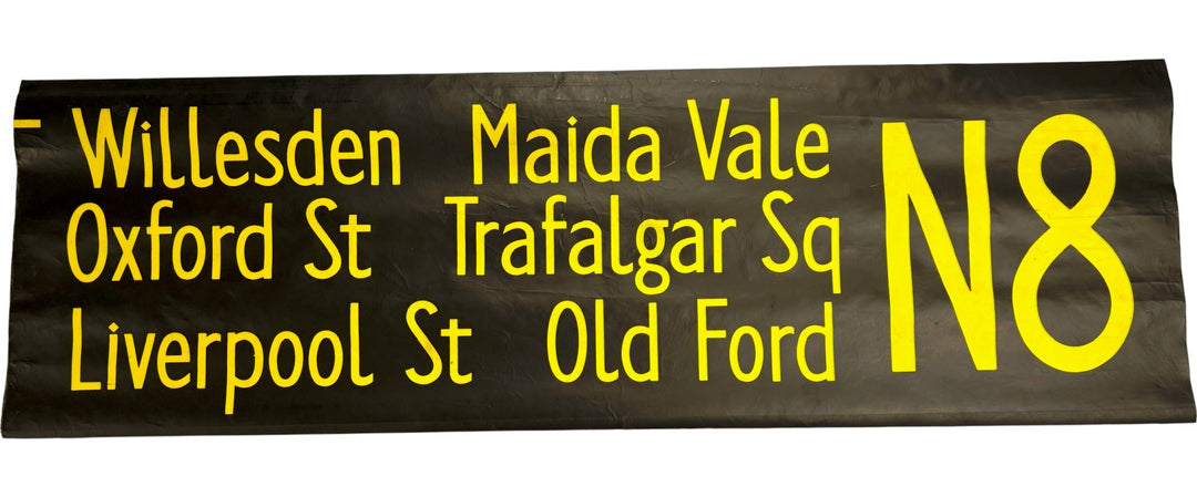 Vintage "Willesden/Maida vle/Oxford..." Bus Destination Roll 'Sections' (L) - Think Vintage Online Ltd
