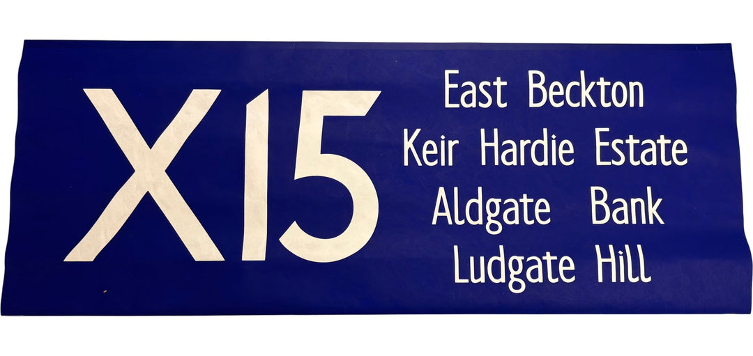 Vintage "X15 East Bec/Keir/Hardle..." Bus Destination Roll 'Sections' (L) - Think Vintage Online Ltd