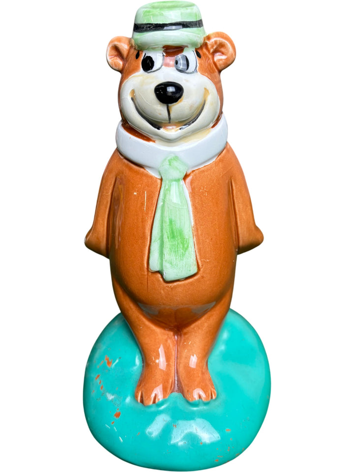 Vintage Yogi Bear Figurine Cartoon Character Collectible with Green Hat - Think Vintage