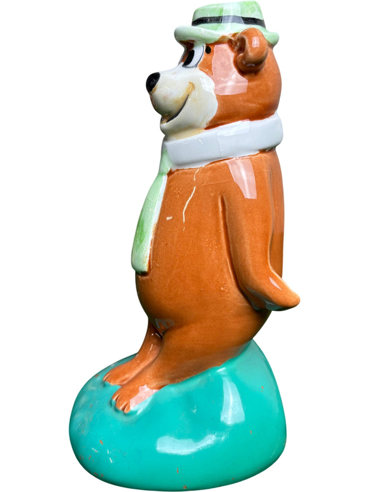 Vintage Yogi Bear Figurine Cartoon Character Collectible with Green Hat - Think Vintage