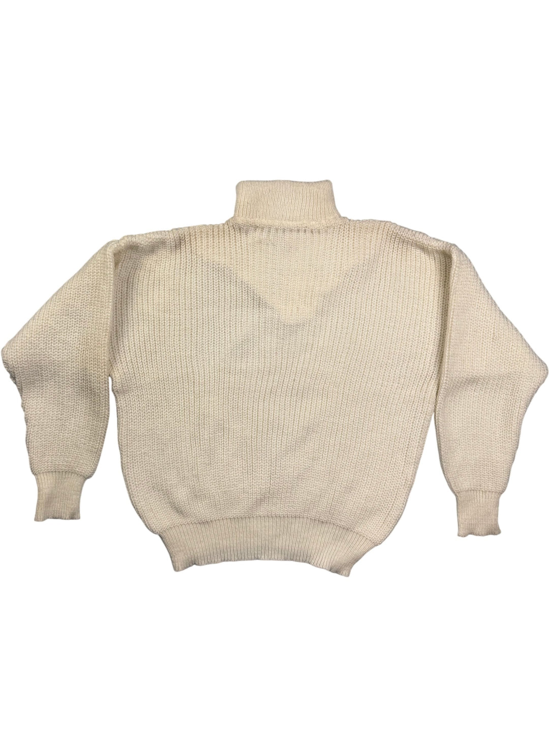 Vintage Zip Turtle Neck Sweater - S - Think Vintage