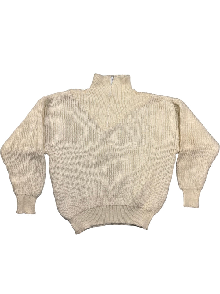 Vintage Zip Turtle Neck Sweater - S - Think Vintage Online Ltd