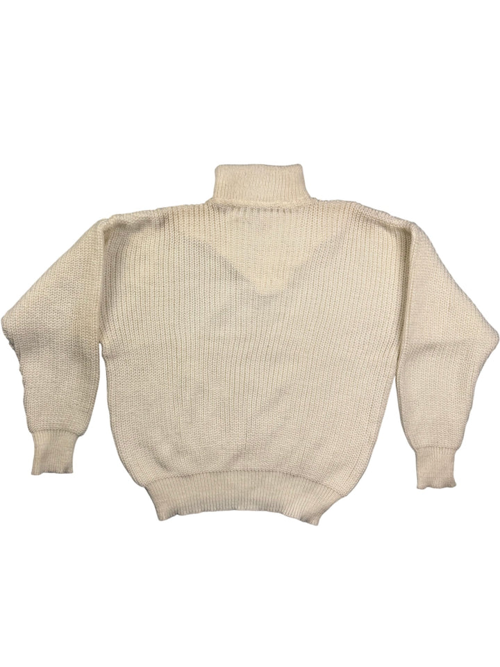 Vintage Zip Turtle Neck Sweater - S - Think Vintage Online Ltd