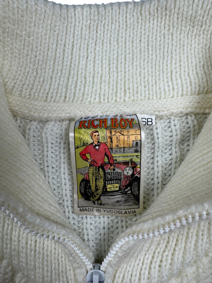 Vintage Zip Turtle Neck Sweater - S - Think Vintage Online Ltd