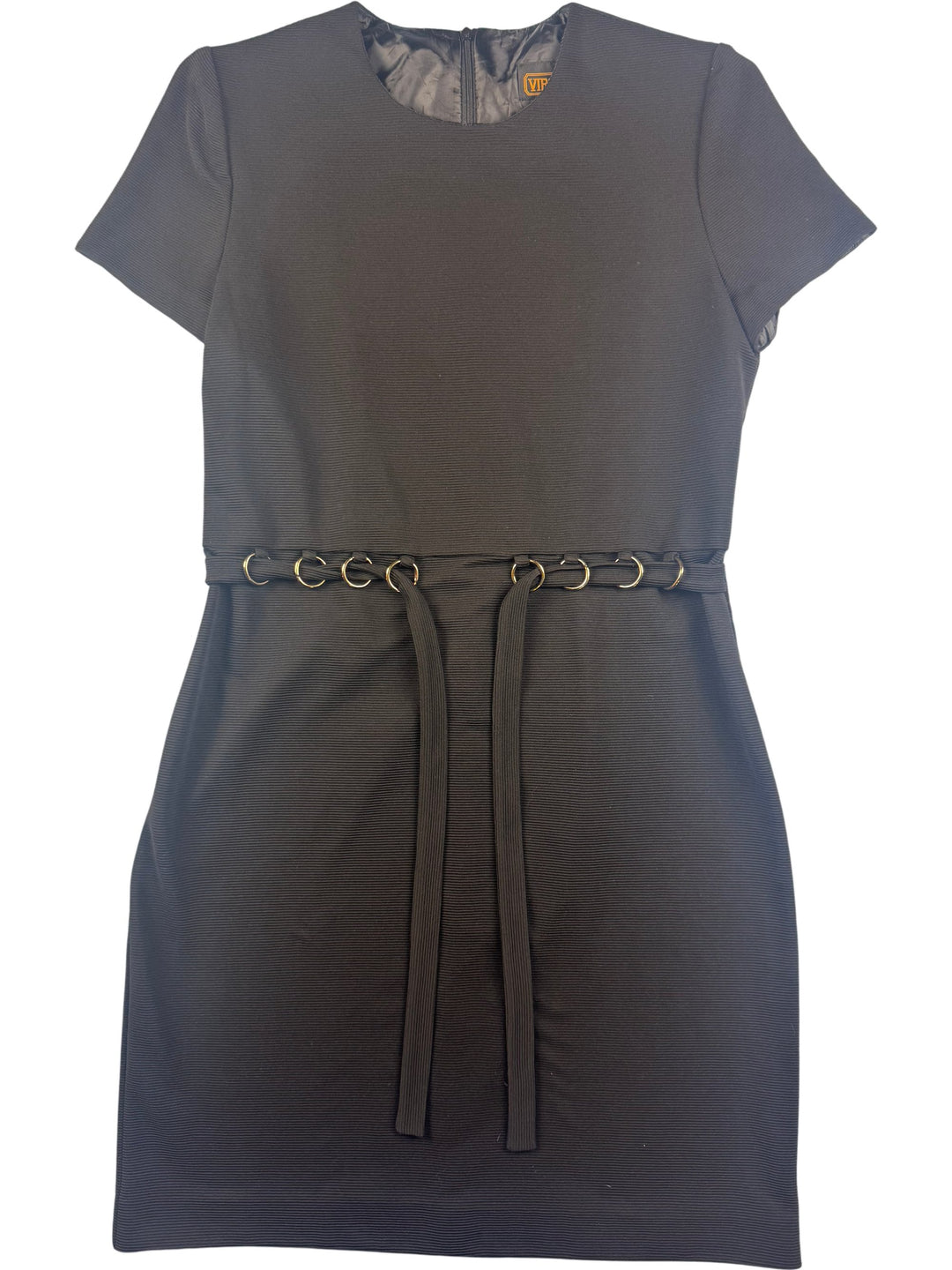 Virgo II Short Sleeved Black Dress - M - Think Vintage Online Ltd