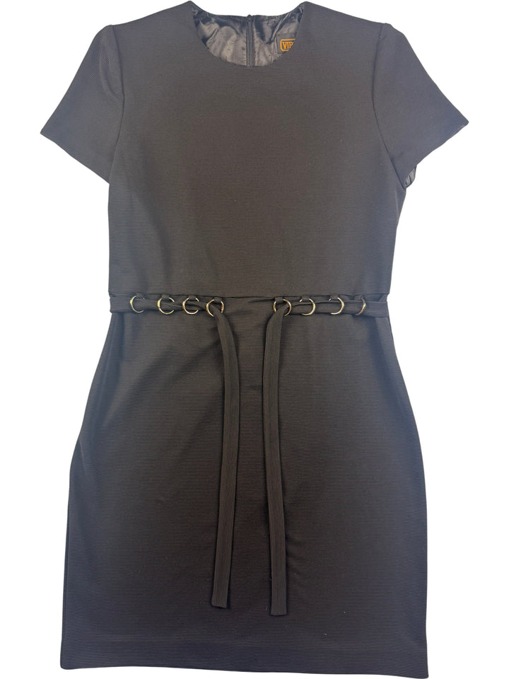 Virgo II Short Sleeved Black Dress - M - Think Vintage Online Ltd
