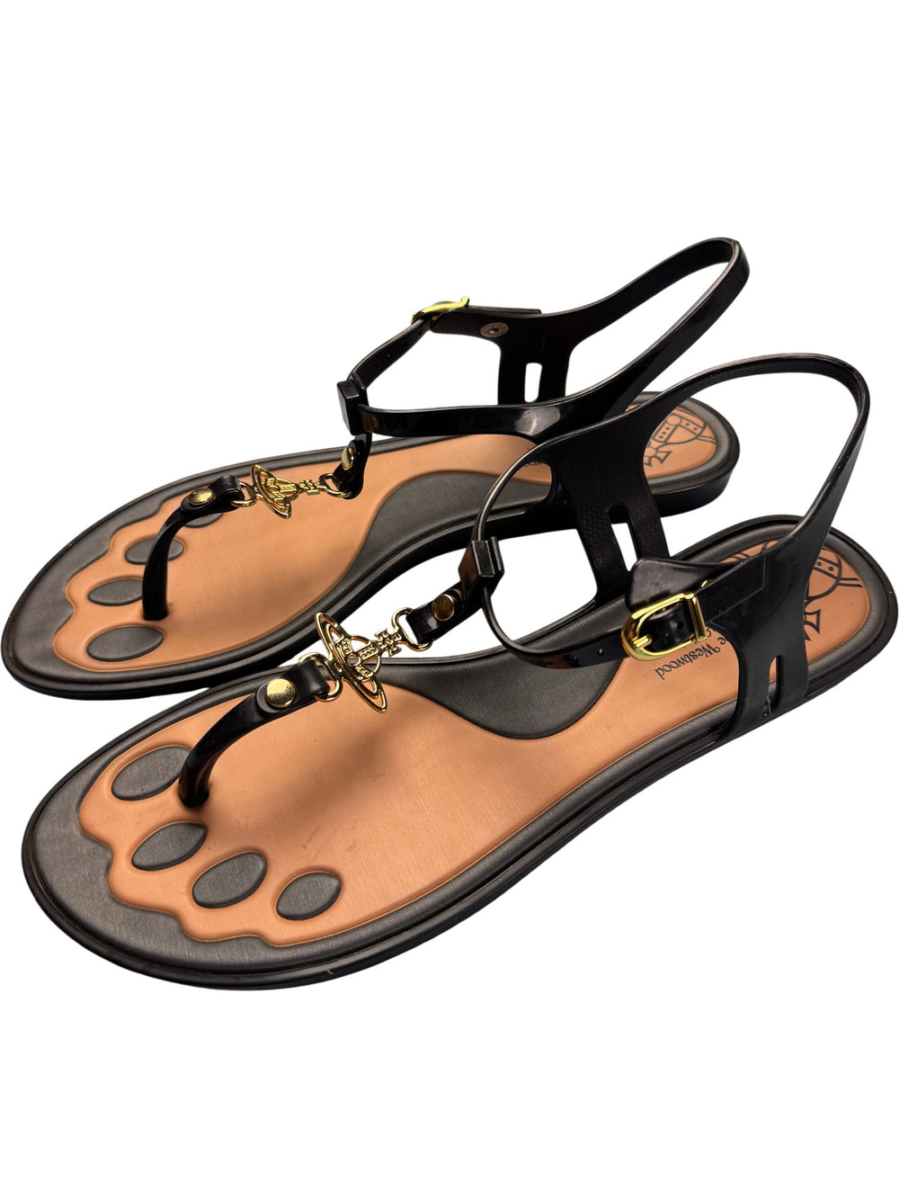 Vivienne Westwood Melissa Black Sandals - 7.5 - Think Vintage ltd