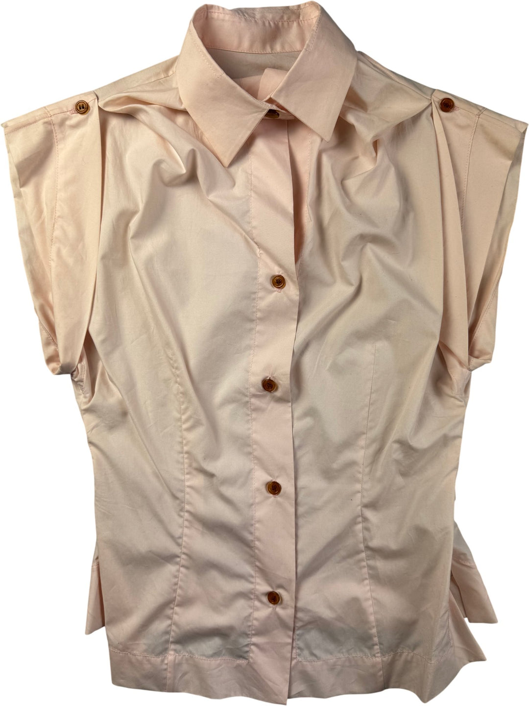 Vivienne Westwood Red Label Short Sleeve Baby Pink Blouse - S - Think Vintage ltd