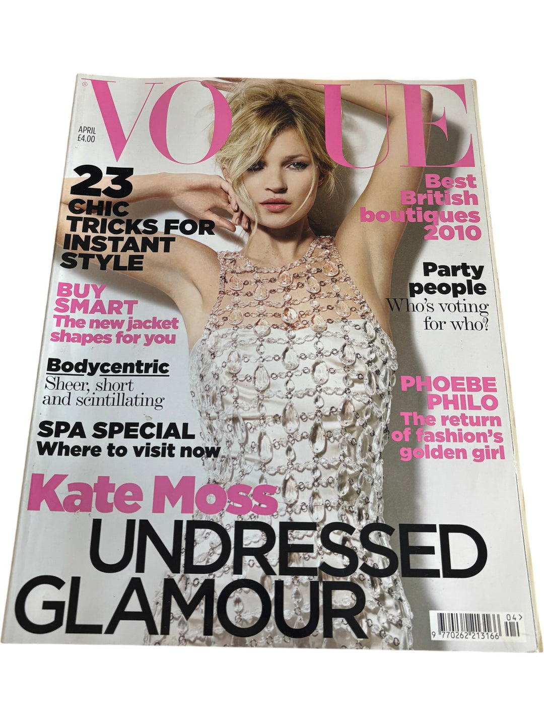 Vogue Magazine April 2010 Kate Moss Issue Undressed Glamour - Think Vintage ltd