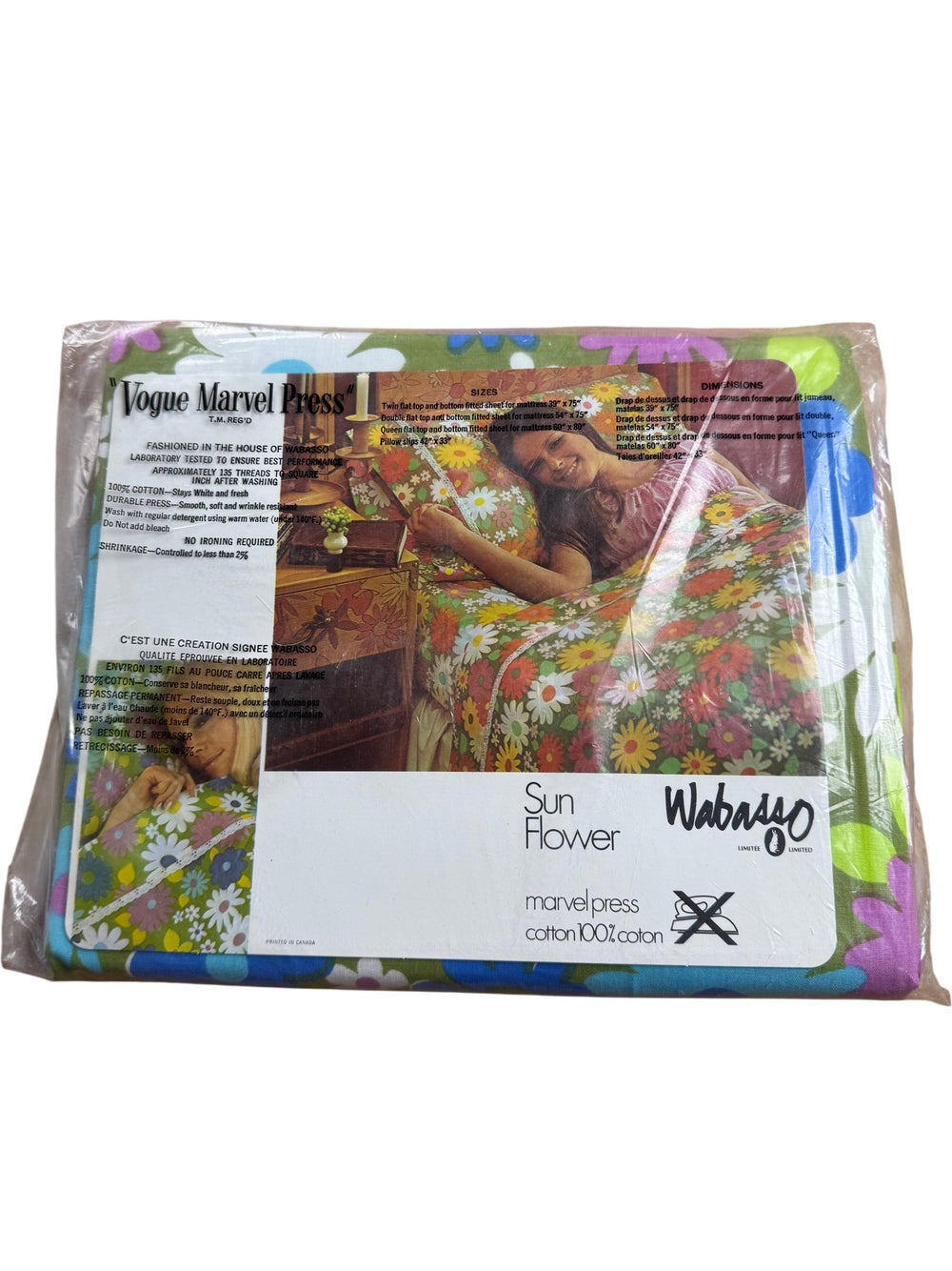 Wabasso Vogue Marvel Press Floral Twin Flat Sheet - Think Vintage ltd