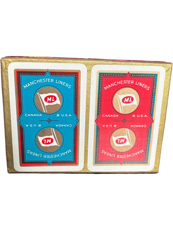 Waddingtons Manchester Liners Playing Cards Set Vintage Collectable Deck - Think Vintage ltd