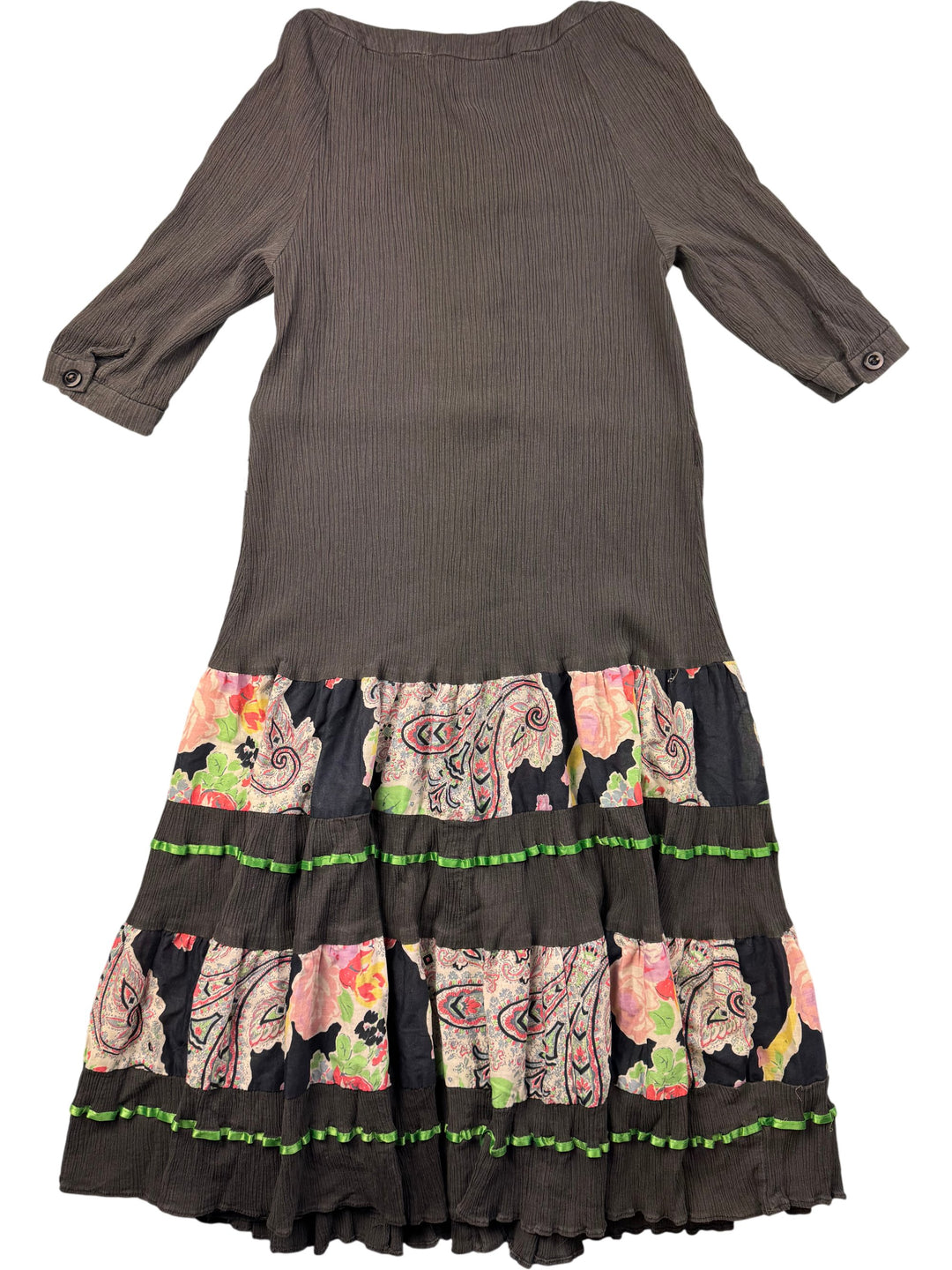 Wallis Button-Up Dress with Floral Skirt - S