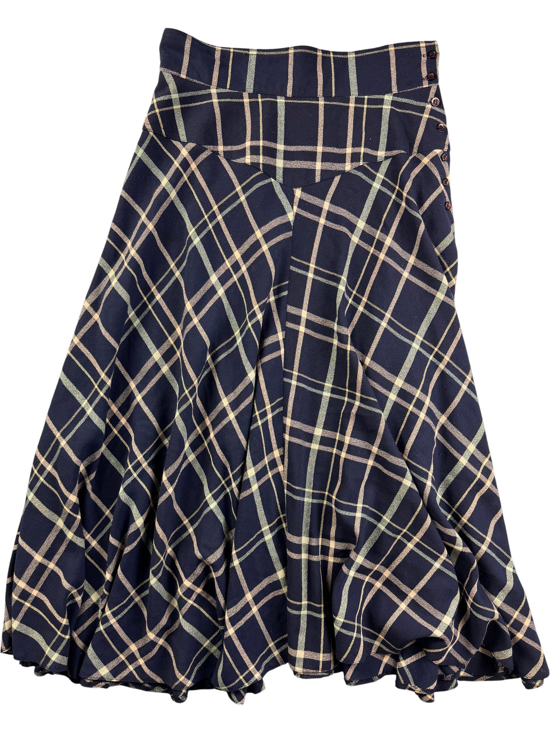 Wallis Plaid Pleated Skirt - W30 - Think Vintage