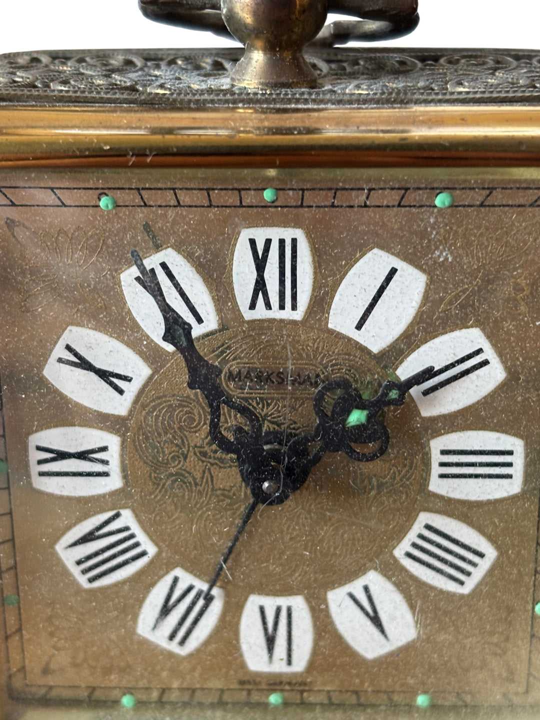 West Germany Square Brass Alarm Clock - Think Vintage