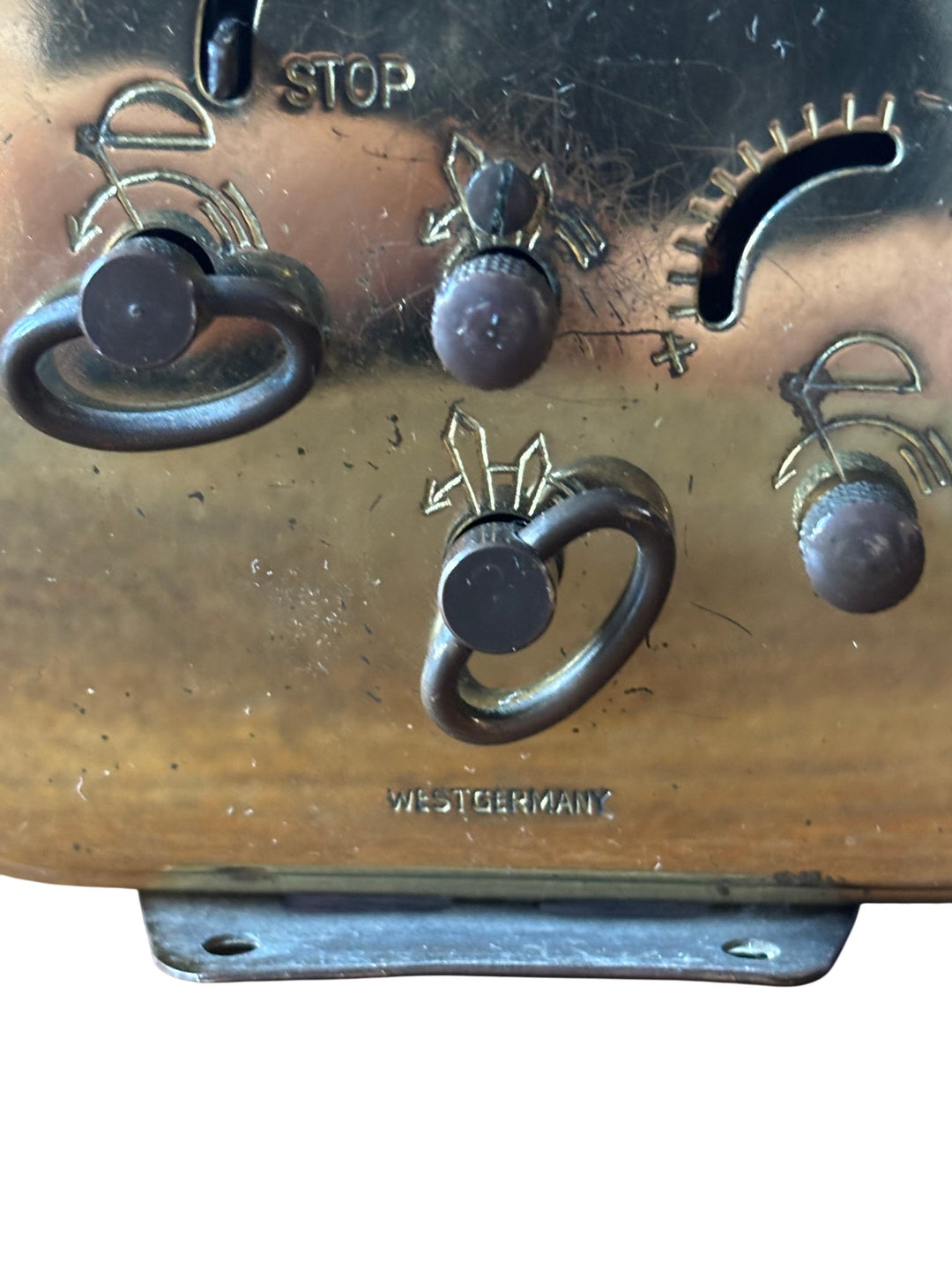 West Germany Square Brass Alarm Clock - Think Vintage