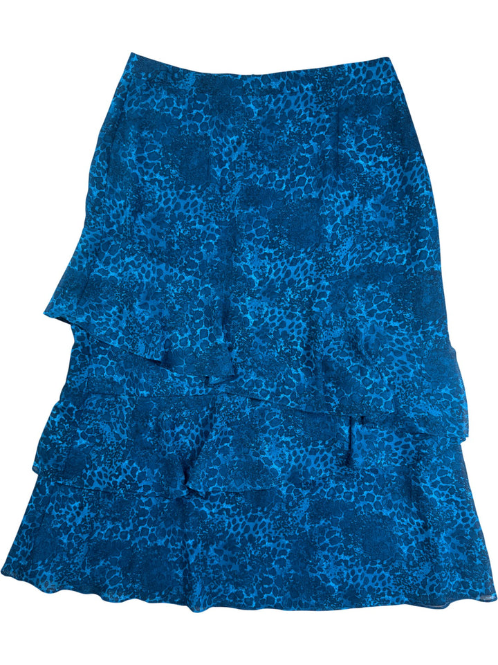 Whistles Blue Animal Print Layered Skirt - W34