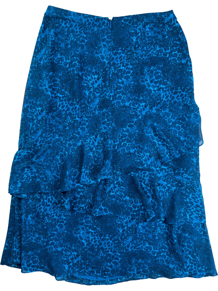 Whistles Blue Animal Print Layered Skirt - W34