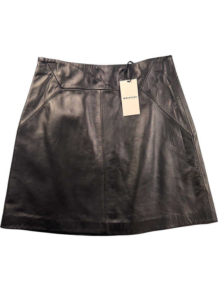 Whistles Leather A-Line Skirt - W28 - Think Vintage ltd