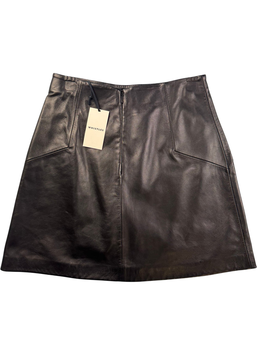 Whistles Leather A-Line Skirt - W28 - Think Vintage ltd