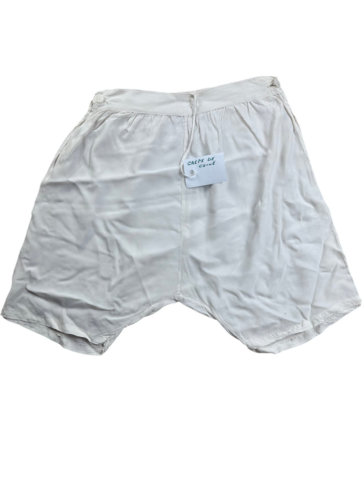 White Crepe de Chine homemade french knickers - Think Vintage ltd