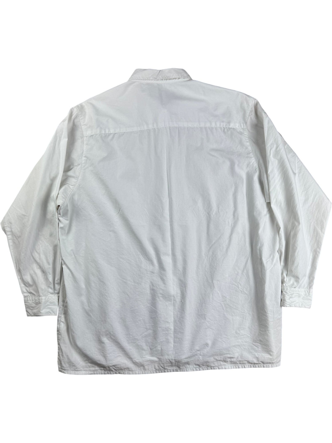White Floral Embroidered Button-Up Shirt- XL