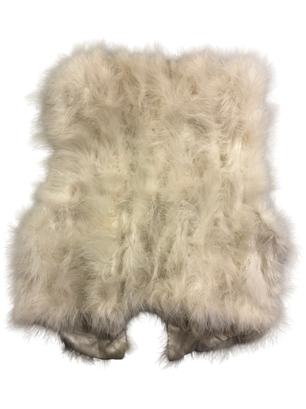 White Fur Waistcoat - M - Think Vintage