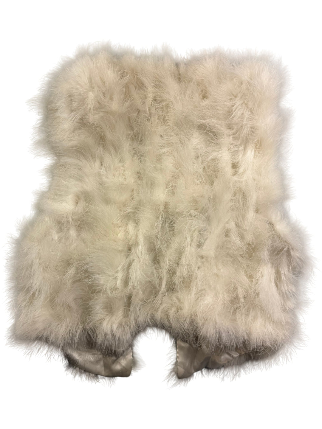 White Fur Waistcoat - M - Think Vintage