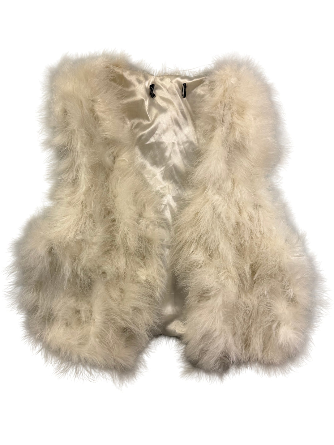 White Fur Waistcoat - M - Think Vintage Online Ltd