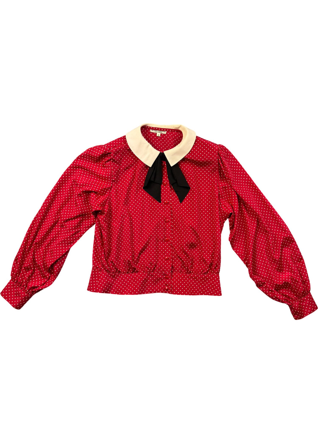 Windsmoor Red Polka Dot Blouse - M