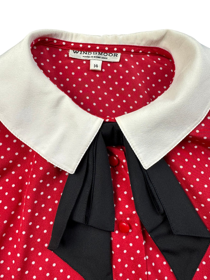 Windsmoor Red Polka Dot Blouse - M