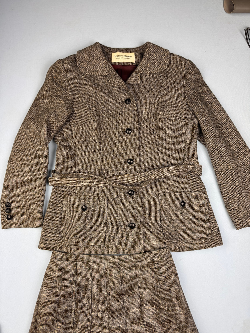 Windsmoor Tweed Wool Skirt Suit - S - Think Vintage