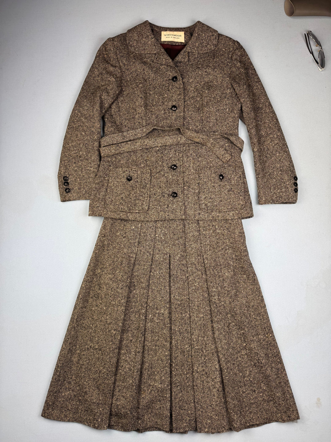 Windsmoor Tweed Wool Skirt Suit - S - Think Vintage