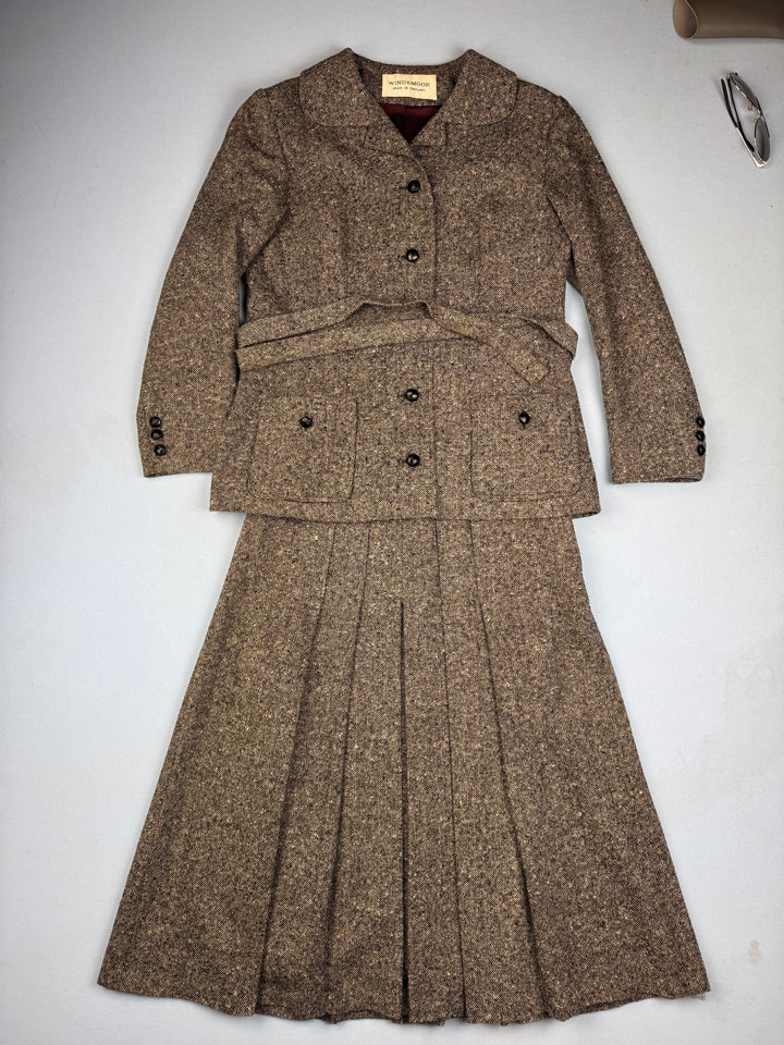 Windsmoor Tweed Wool Skirt Suit - S - Think Vintage