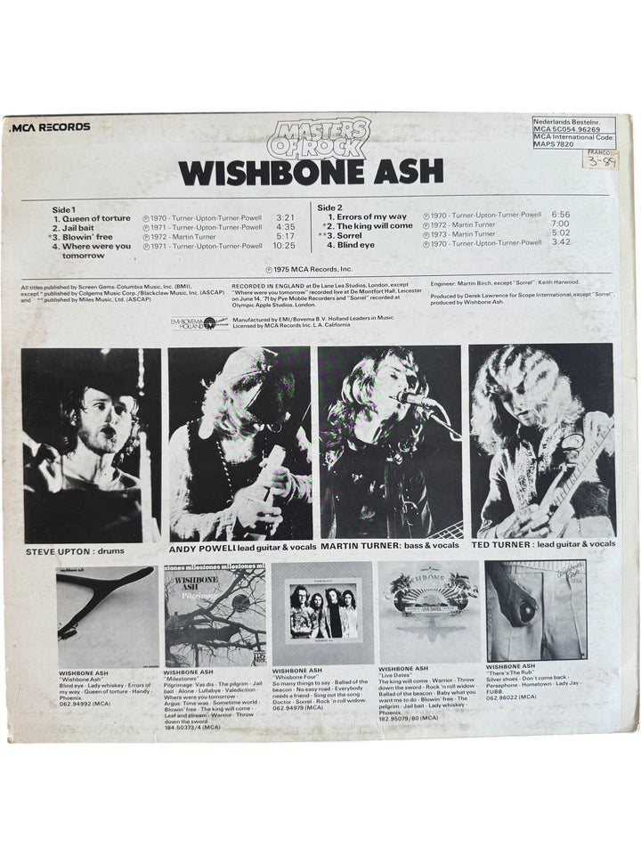 Wishbone Ash Masters Of Rock Vinyl Record - Good - Think Vintage ltd